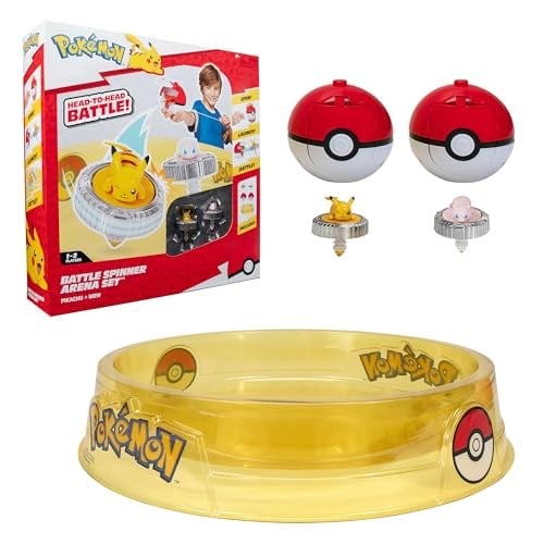 Pokémon Battle Spinner Arena Seti - İki Poké Ball Spinner Fırlatıcısı ve Savaş Arenası ile İki Savaş Döndürücü