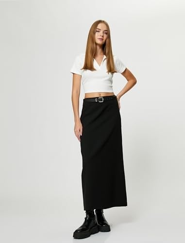 Polo Neck Crop T-Shirt Short Sleeve Ribbed Cotton