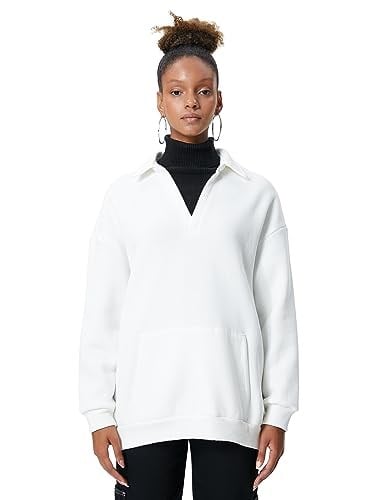 Polo Yaka Sweatshirt Kanguru Cep Detaylı Uzun Kollu