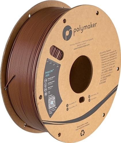 Polymaker ASA Filament 1,75 mm Ordu Kahverengi, 1kg ASA 3D Yazıcı Filamenti, Isıya ve Hava Koşullarına Dayanıklı - ASA 3D Filament Dış Mekan Fonksiyonel Parçaları Basmak için Mükemmel, Boyutsal