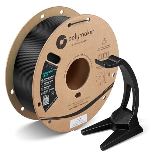 Polymaker PETG Siyah 3D Yazıcı Filament 1.75mm 1KG, Yüksek Akış ve Yüksek Mukavemet, 300mm/s'ye kadar Hızlı Baskı, Mükemmel Katman Yapışması, Çözgü İçermez, Prototipler ve Fonksiyonel Parçalar için