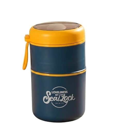Porsima 66720 Yemek Termosu Çelik Yemek Termosu Lunch Box Taşınabilir Yemek Kabı Termos 710ML - Sarı