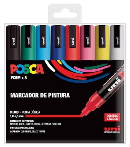 Posca UNI PC 5M Basic Set - 8'li Marker Paketi