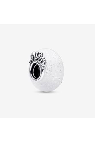 POSEİDONS JEWELLERY (77) Işıltılı Beyaz Murano Cam Mum&Love Charm beyaz Tek Ebat