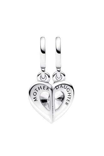 POSEİDONS JEWELLERY Ayrılabilir Anne ve Kız Sallantılı Charm Gümüş Tek Ebat