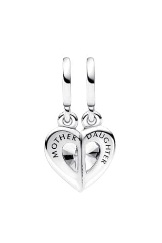 POSEİDONS JEWELLERY Ayrılabilir Anne ve Kız Sallantılı Charm Gümüş Tek Ebat