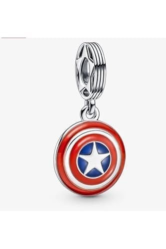 POSEİDONS JEWELLERY Captain America Shield Sallantılı Charm Kırmızı Tek Ebat