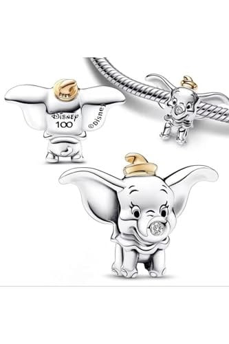POSEİDONS JEWELLERY Disney 100. Yıla Özel Tasarım Dumbo Charm Gold gümüş Tek Ebat