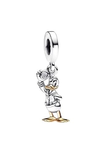 POSEİDONS JEWELLERY DISNEY, 100. YILDÖNÜMÜ DONALD DUCK DANGLE CHARM Gümüş Tek Ebat