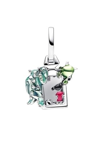 POSEİDONS JEWELLERY Disney Pixar Sevimli Canavarlar Kapı Sallantılı Charm Gümüş Mavi Tek Ebat