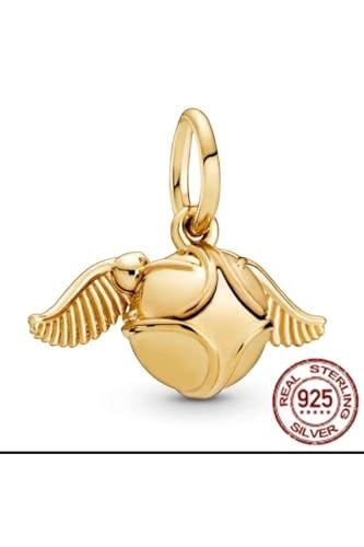 POSEİDONS JEWELLERY Harry Potter Kanatlı Gold Snatch Charm & Kolye Ucu Gold Tek Ebat
