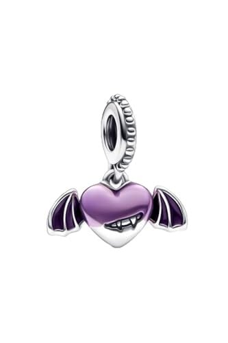 POSEİDONS JEWELLERY Vampir Kanatlı Kalp Sallantılı Charm Mor Tek Ebat