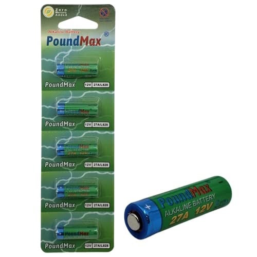 Poundmax 5 adet 27A, L828, özel alkali pil, 12 V, A27, V27A, LR27A, MN27, GP27A, V27GA saatler, uzaktan kumandalar, hesap makinesi, kompakt, uzun ömürlü ve yüksek performans