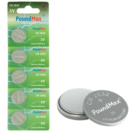PoundMax 5 adet CR2032,DL2032 3V Lityum Düğme Pil,AirTag,Araba Anahtarlık,uzak kumandalı araba,terazi ve tıbbi cihazlar ile uyumlu