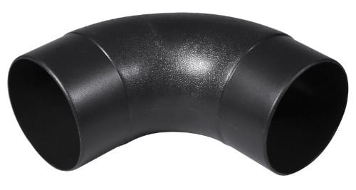 POWERTEC 70105 Açılı Toz Hortumu Bağlantısı, 10,2 cm, 90 Derece Açı, Siyah