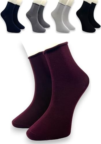 Premium 5 Çift Bambu Kadın Lastiksiz Roll Top Soket Dikişsiz Çorap, İz Bırakmayan ve Sıkmayan 36-40