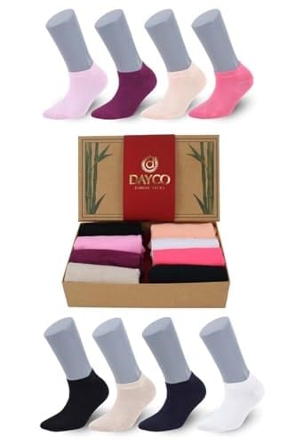 Premium Dikişsiz Kadın Bambu Patik Çorap 8'li Asorti Kraft Kutulu Set - 558