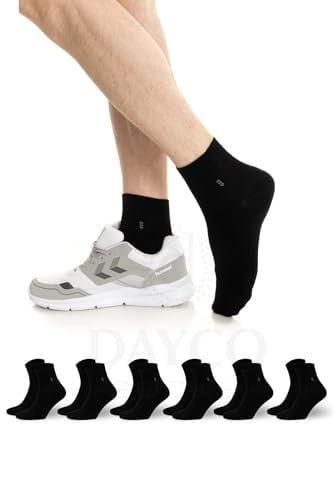 Premium Yazlık Siyah Renk Dikişsiz Erkek Bambu Yarım Konç Çorap 6'lı Set 41-45