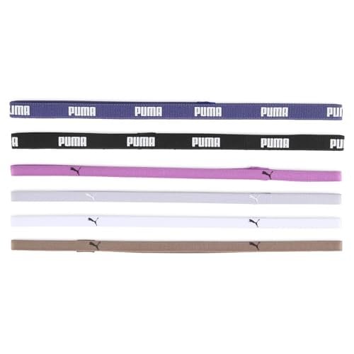 PUMA Kadın TR ESS Hairbands Saç Bandı, PUMA Black-Blue Crystal-Wild Berry-Cool Weather-Dark Clove, Tek Beden