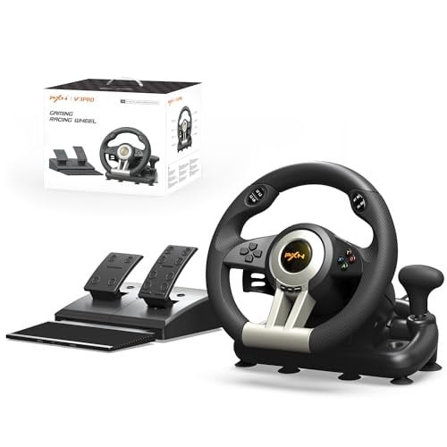 PXN V3 Pro direksiyon, 180 derece, evrensel, USB, pedallı direksiyon, PS3, PS4, Xbox One, Switch için, siyah