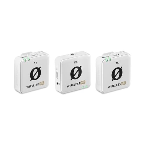 RØDE Wireless ME Dual, Dahili mikrofonlu Kablosuz Mikrofon seti, Gain Assist Teknoloji, 100 metre Menzil - Beyaz