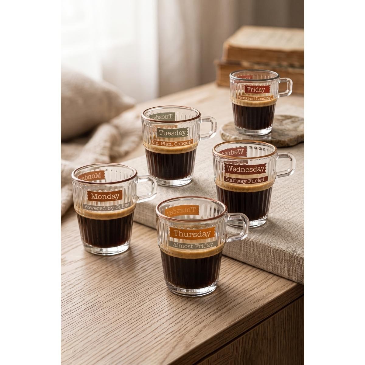 Rakle Espresso Week 5'li Stackable Kahve Fincanı Seti 120 Cc