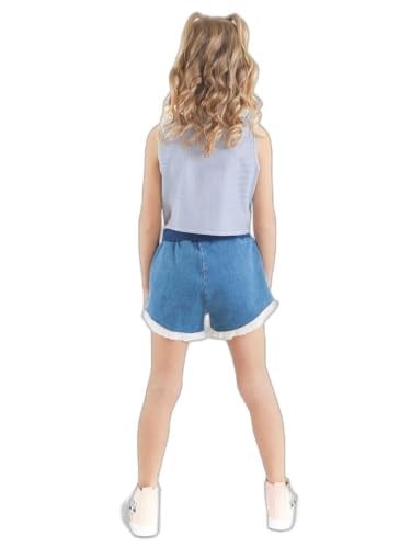 Rakun Kız Gömlek Denim Şort Takım