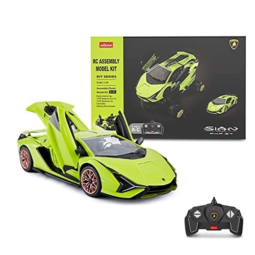 RASTAR RC Araba Kitleri inşa etmek için, 1/18 Lamborghini Sian Supercar Montaj Bina Kiti Uzaktan Kumanda ile, 72 adet, Çocuklar ve Yetişkinler için KÖK Kitleri, yaş 8 +, yeşil