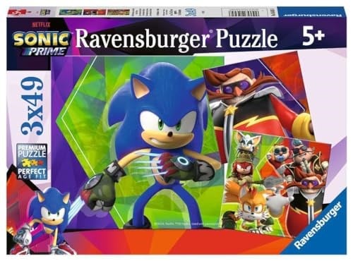 Ravensburger, 3x49p Puzzle Sonic, Çocuk Puzzle