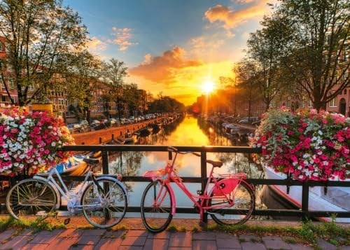 Ravensburger Amsterdam'da Bisikletler Yetişkinler için 1000 Parça Yapboz - 12000662 - El Yapımı Aletler, Almanya'da Üretilmiştir, Her Parça Birbirine Mükemmel Uyar