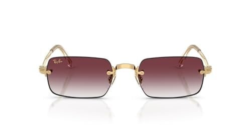 Ray-Ban RB 3928 0018H 54 A$AP ROCKY Unisex Dikdörtgen Gold Metal Güneş Gözlüğü
