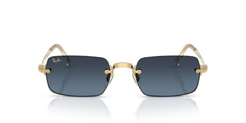 Ray-Ban RB 3928 001S2 54 A$AP ROCKY Unisex Dikdörtgen Gold Aynalı Metal Güneş Gözlüğü