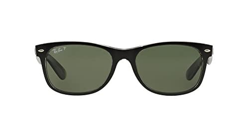 Ray-Ban RB2132 Yeni Wayfarer Kare Güneş Gözlüğü, Şeffaf/Polarize Yeşil üzerine Siyah, 55 mm