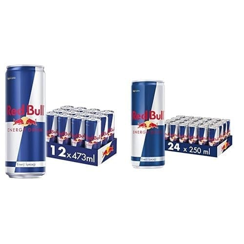 Red Bull Enerji İçeceği 473 ml (12'li Paket, 12 x 473 ml) ve Red Bull Enerji İçeceği, 250 ml (24'lü Paket, 24 x 250 ml) Original
