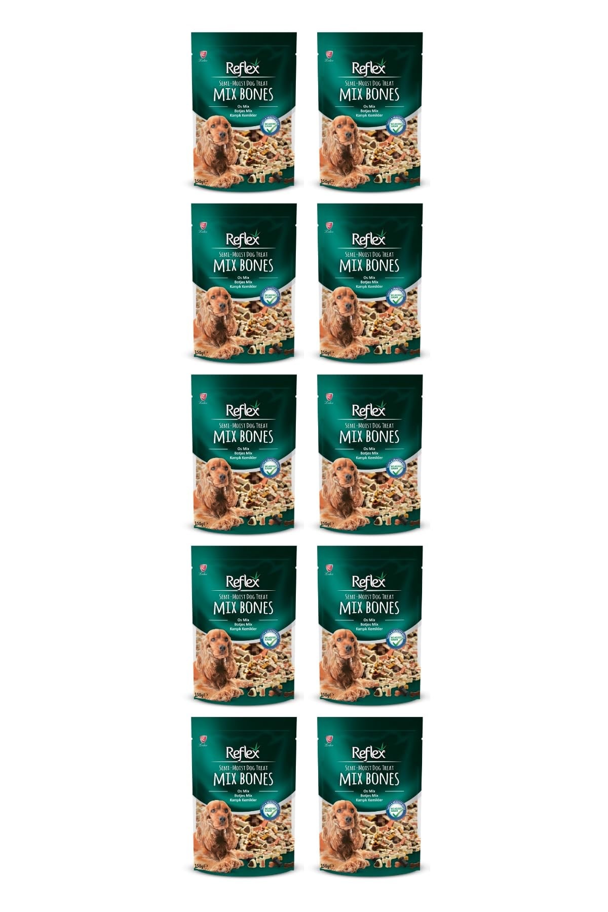 Reflex Semi-Moist Bone Mix Karışık Kemik Yarı Islak Köpek Ödülü 150 Gr,10'lu paket