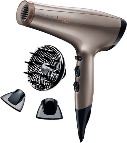 Remington Iyonlu Saç Kurutma Makinesi Keratin Protect , 2200 W, Yüksek Kaliteli Seramik Kaplı Izgara, Iki Şekillendirme Başlığı, Difüzör, Kahverengi Ac8002