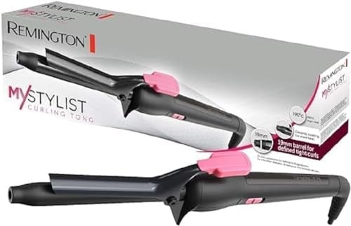 Remington My Stylist CI1A119, 19 mm, tanımlanmış halka bukleler için, seramik kaplama, siyah/pembe