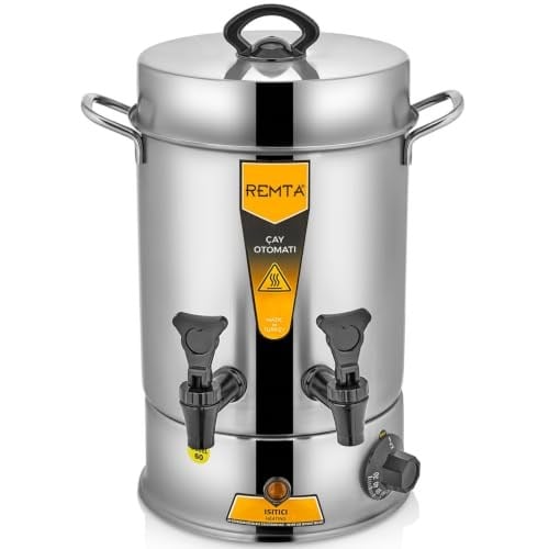 Remta Standart Çay Makinesi, 60 Bardak, Gümüş, 7 lt - Seçenekler: 7lt, 9lt, 12lt, 15lt, 22lt, 36lt, 50lt, 5lt