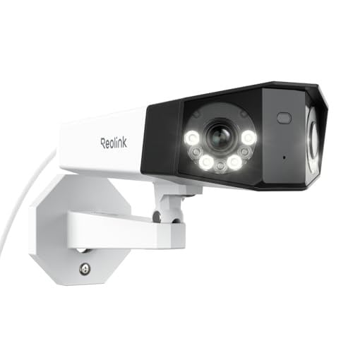 REOLINK 4K PoE Güvenlik Kamera Sistemi, 180 Derece Görüş Açısında Ev Açık IP Kamera, İnsan/Araç/Evcil Hayvan Algılama, Renkli Gece Görüşü, İki Yönlü Konuşma, 256GB'a kadar microSD Kart, Duo 2 PoE
