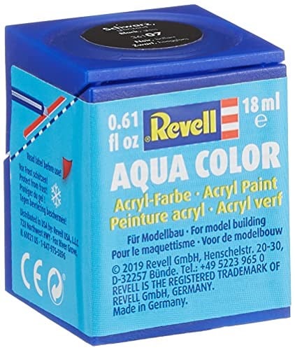 Revell - Su Bazlı Maket Boyası Siyah Parlak 18 Ml (36107)