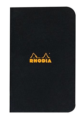 Rhodia Kareli Zımbalı Defter, Siyah, 75x120 mm - Seçenekler: 75x120 mm, 148x210 mm, 210x297 mm