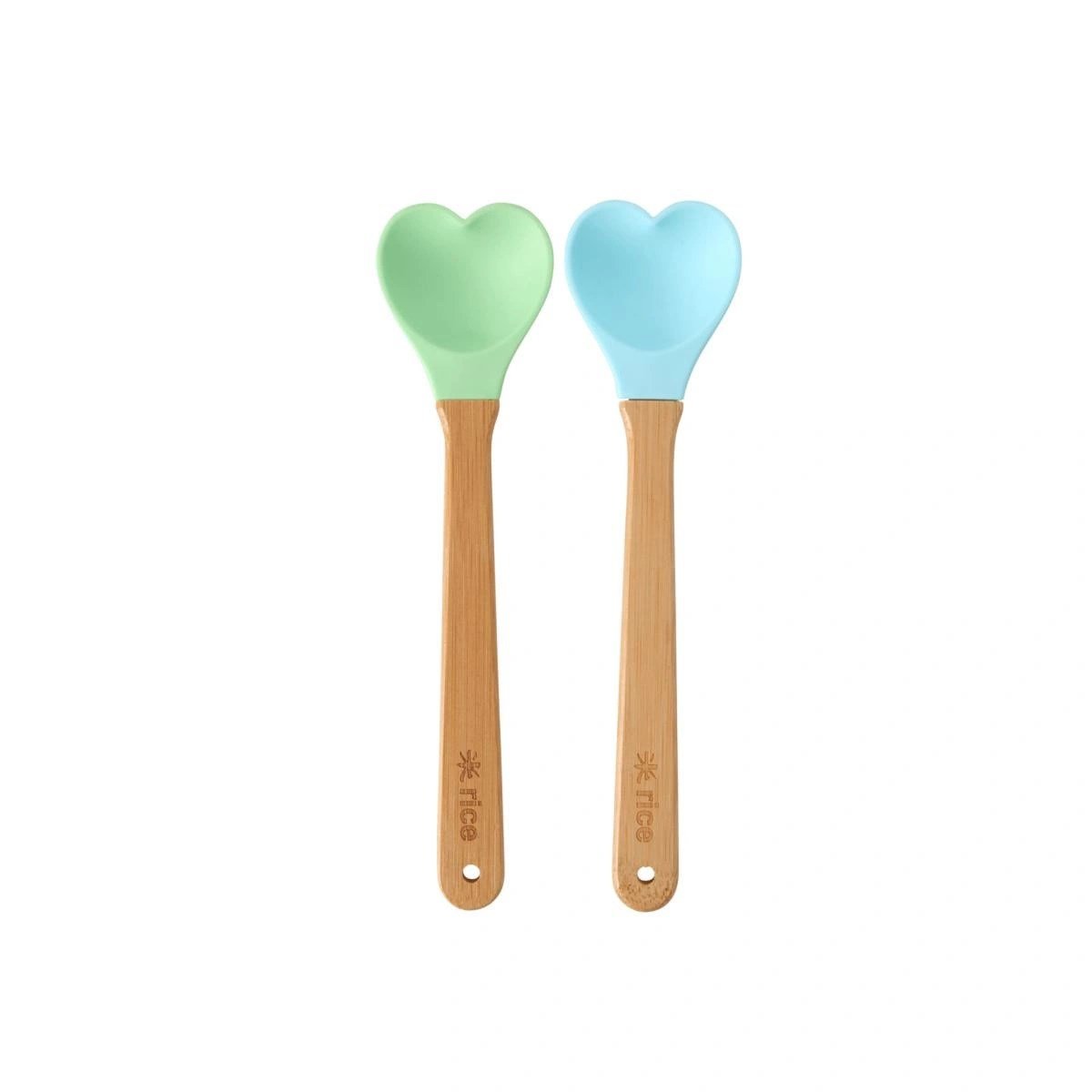Rice Silikon Mini Kalp Kaşık - Mint Ve Yeşil