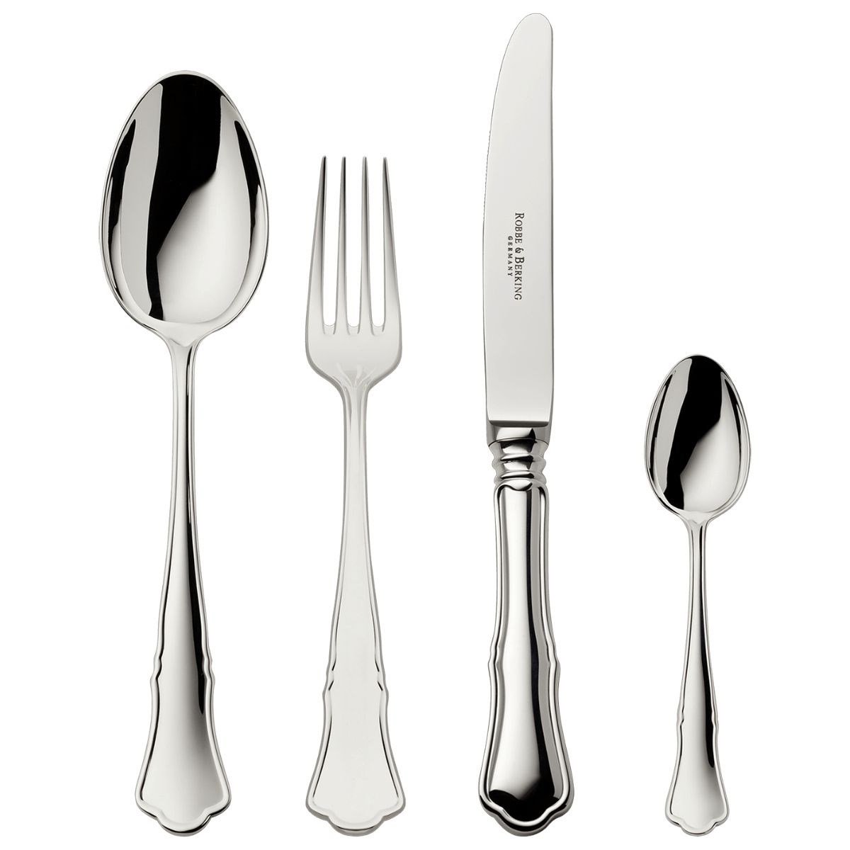 Robbe&Berking Robbe Berking Alt Chippendale 6 Kişilik 24 Parça Çatal Kaşık Bıçak Seti Gümüş Kaplama