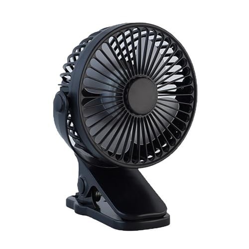 ROBEVE Şarjlı USB Mini Klipsli Vantilatör Fan - 3 Kademeli - 360° Hareketli - Bebek Arabası, Ofis, Masaüstü, Kamp Kullanımı İçin Uygun - Sessiz ve Taşınabilir - Asorti Renk