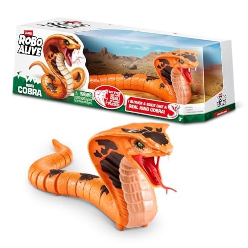ROBO ALIVE ZURU tarafından King Cobra, Pil Powered Robotik Hareketli Yılan Oyuncağı, Gerçekçi Yılan Özellikleri