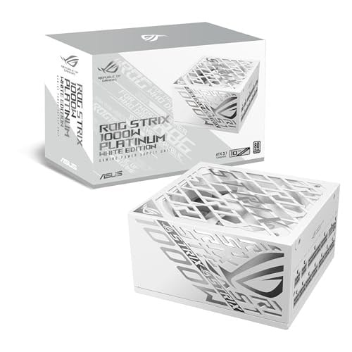 ROG-STRIX-1000P TAM MODÜLER GÜÇ KAYNAĞI, 80 PLUS PLATİNUM SERTİFİKALI, ATX 3.1, GaN MOSFET, “GPU-FIRST” PATENTLİ AKILLICA VOLTAJ DÜZENLEYİCİ, 10 YIL GARANTİ BEYAZ