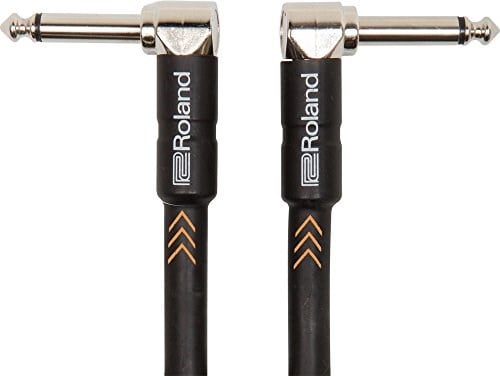 Roland Black-Serie Patch/Pedal Kablosu - Patch/Pedal Kablosu - Açılı 6,3 mm Jak Fişi, Uzunluk: 15 cm - RIC-BPC