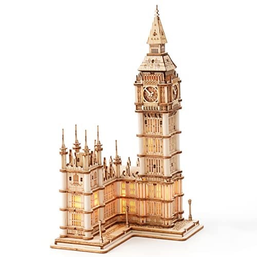 Rolife Ahşap Yapboz Yetişkin 3D Model Yapımı Ahşap Yapı Kiti Yetişkin Gençler için 220 Parça, Big Ben