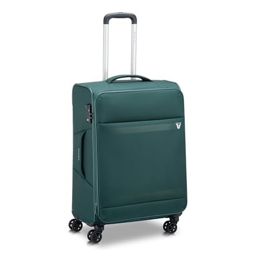Roncato Yeşil Çekçekli Kumaş Valiz 41464287 Trolley Medio 4R Jazz 4.0