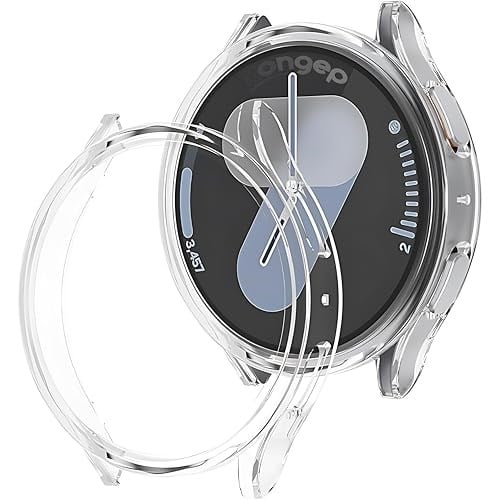 Rongep Samsung Galaxy Watch 7 44mm için 360° Kasa Koruyucu Yumuşak TPU Kılıf Dokunmatiği ve Netliği Etkilemeyen Galaxy Watch 7 Ekran Koruyucu Kılıf Darbelere Karşı Galaxy Watch 7 44mm Koruma (Şeffaf)